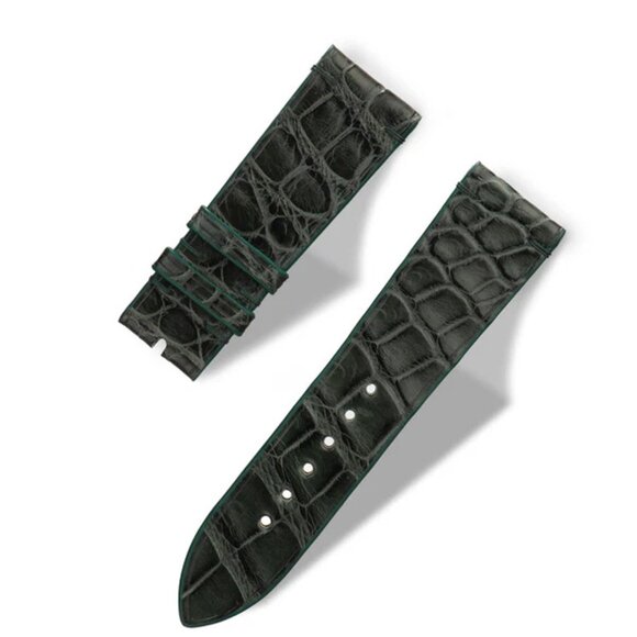 Genuine Alligator Watch Strap – Premium Exotic Skin - Dark Green Color main image 5